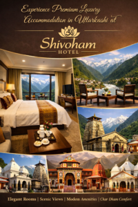 Premium luxury accommodation at Shivoham Hotel Uttarkashi featuring elegant rooms, scenic Himalayan views, modern amenities, and Char Dham comfort. | Premium Luxury Accommodation Options in Uttarkashi